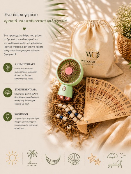 Καλοκαιρινό Πουγκί Σετ Ανεμιστηράκι  Summer Welcome Gifts